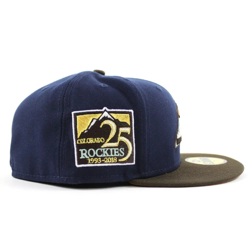 Colorado Rockies 25TH Anniversary New Era 59Fifty Fitted Hat (GITD Oceanside Blue Walnut Peanut Under Brim)