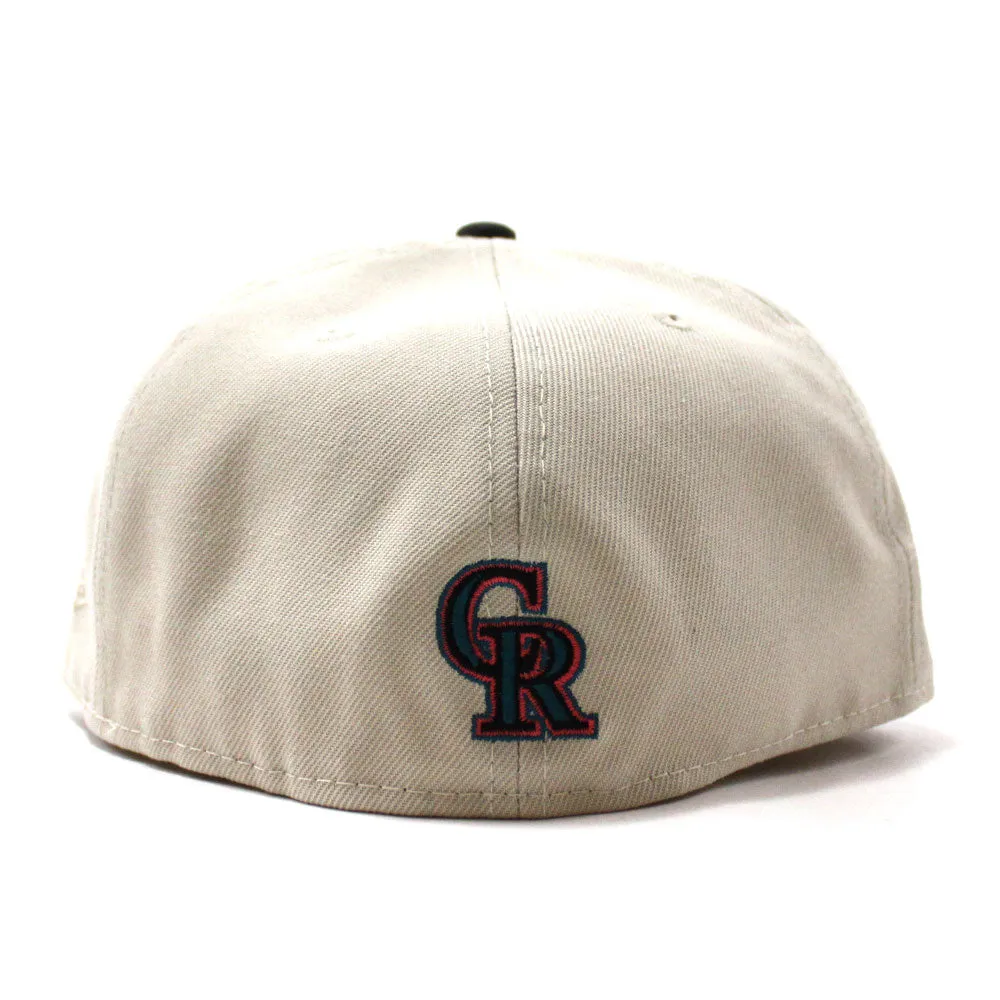 Colorado Rockies 25th Anniversary New Era 59Fifty Fitted Hat (Glow in the Dark Stone Dark Graphite Teal Under Brim)