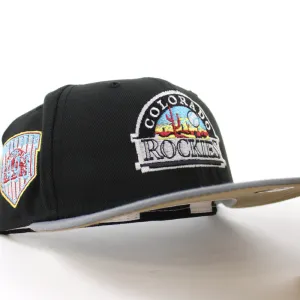 Colorado Rockies EST 1993 New Era 59Fifty Fitted Hat (GITD Black Gray Khaki Under Brim)