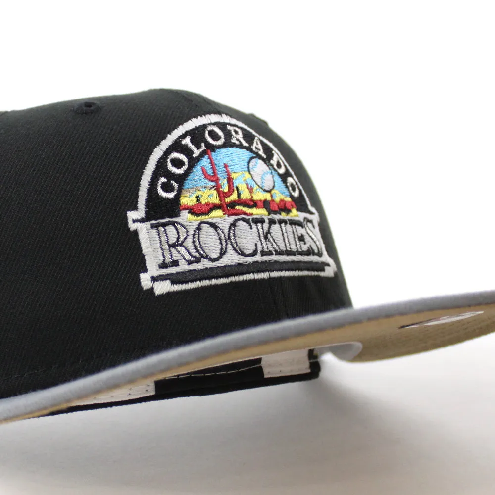 Colorado Rockies EST 1993 New Era 59Fifty Fitted Hat (GITD Black Gray Khaki Under Brim)