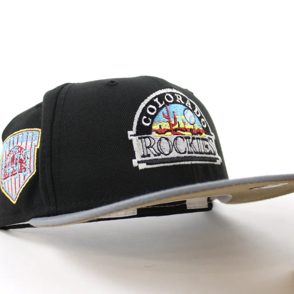 Colorado Rockies EST 1993 New Era 59Fifty Fitted Hat (GITD Black Gray Khaki Under Brim)