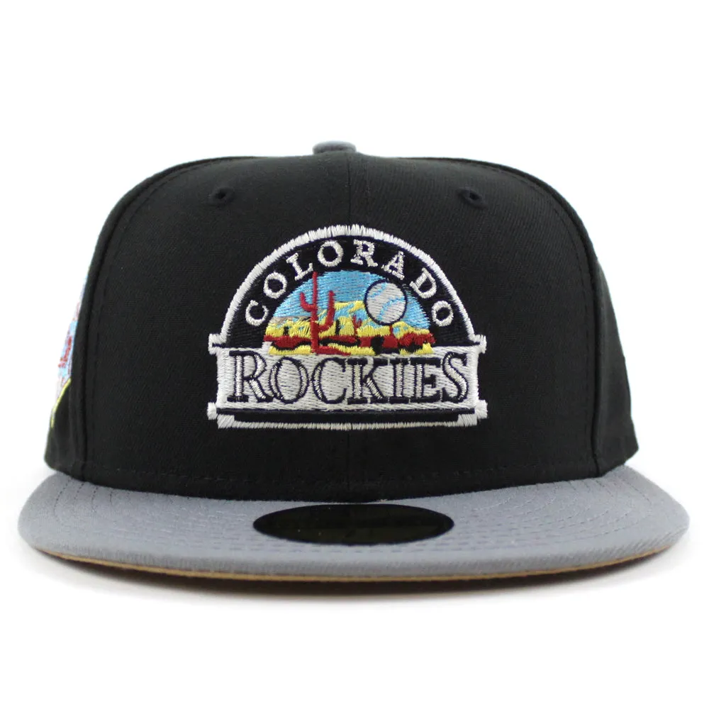 Colorado Rockies EST 1993 New Era 59Fifty Fitted Hat (GITD Black Gray Khaki Under Brim)