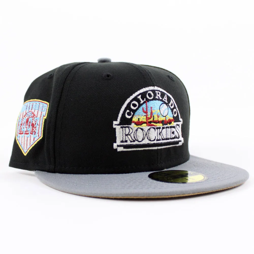 Colorado Rockies EST 1993 New Era 59Fifty Fitted Hat (GITD Black Gray Khaki Under Brim)