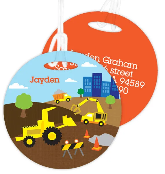 Construction Site Personalized Bag Tag