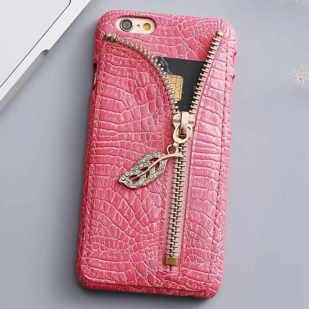 Crocodile Pattern Cases Capa With Card Slot Shell For iPhone