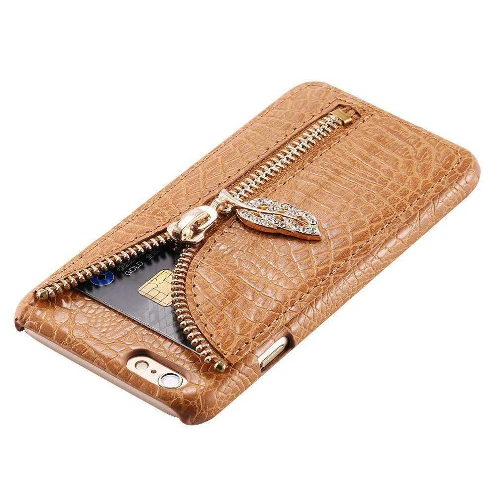 Crocodile Pattern Cases Capa With Card Slot Shell For iPhone
