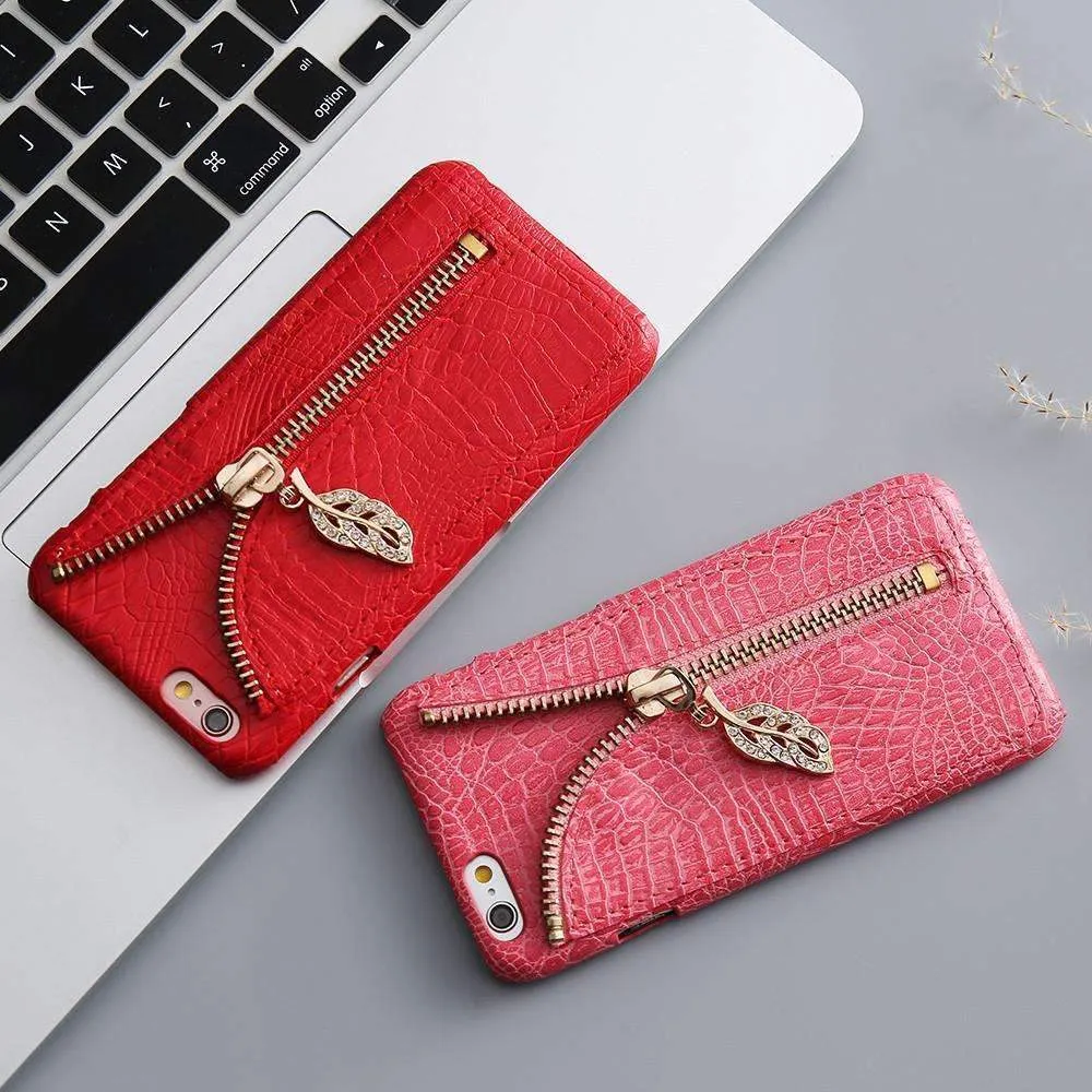 Crocodile Pattern Cases Capa With Card Slot Shell For iPhone