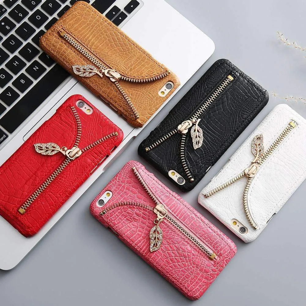 Crocodile Pattern Cases Capa With Card Slot Shell For iPhone
