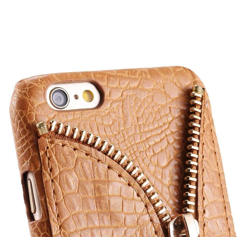 Crocodile Pattern Cases Capa With Card Slot Shell For iPhone