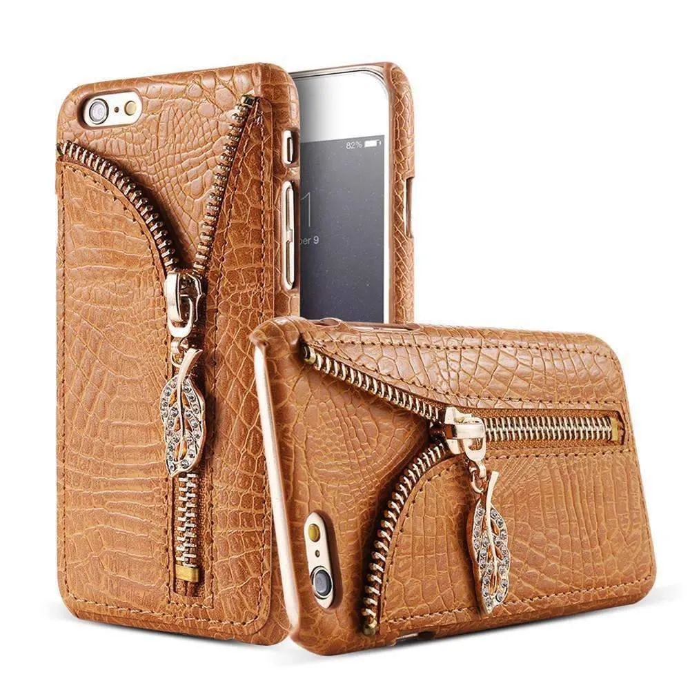 Crocodile Pattern Cases Capa With Card Slot Shell For iPhone
