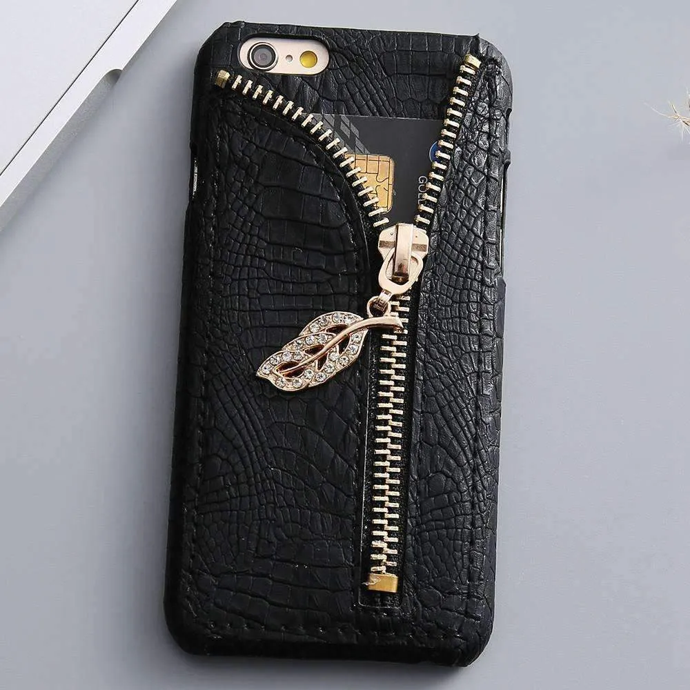 Crocodile Pattern Cases Capa With Card Slot Shell For iPhone