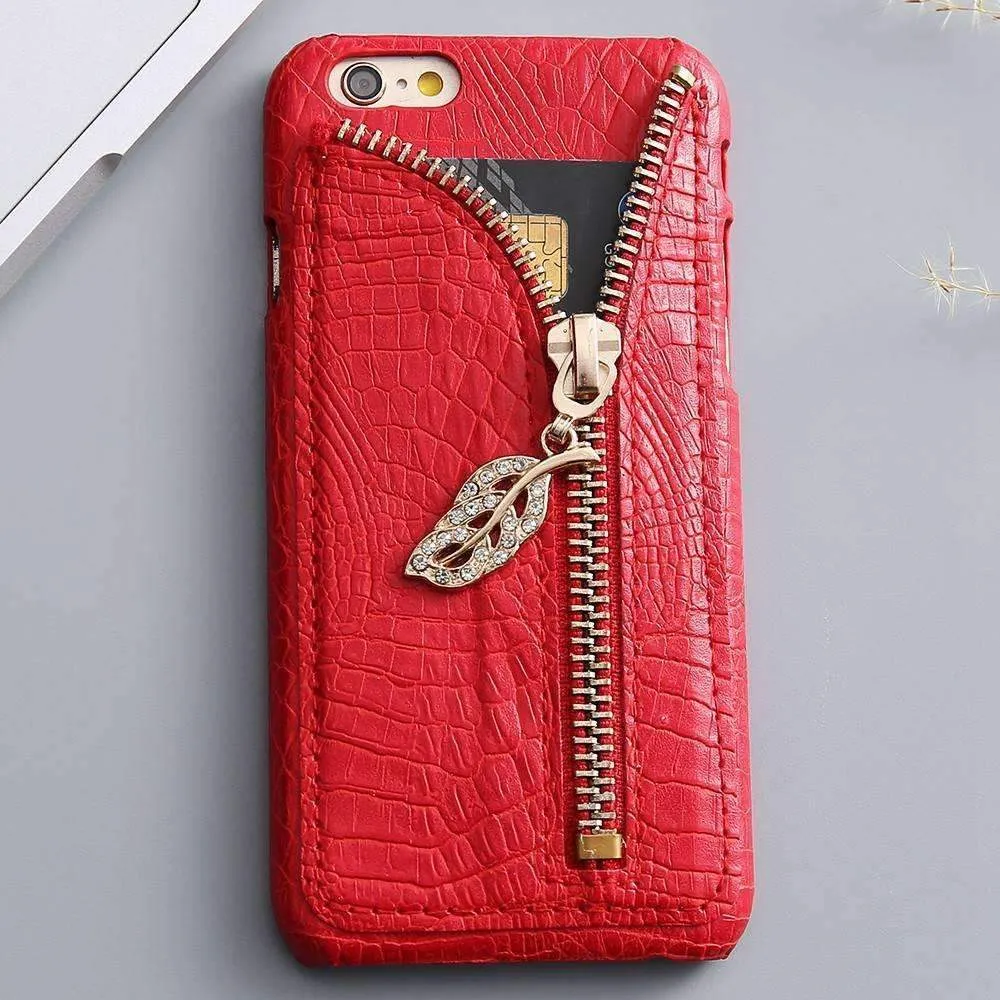 Crocodile Pattern Cases Capa With Card Slot Shell For iPhone