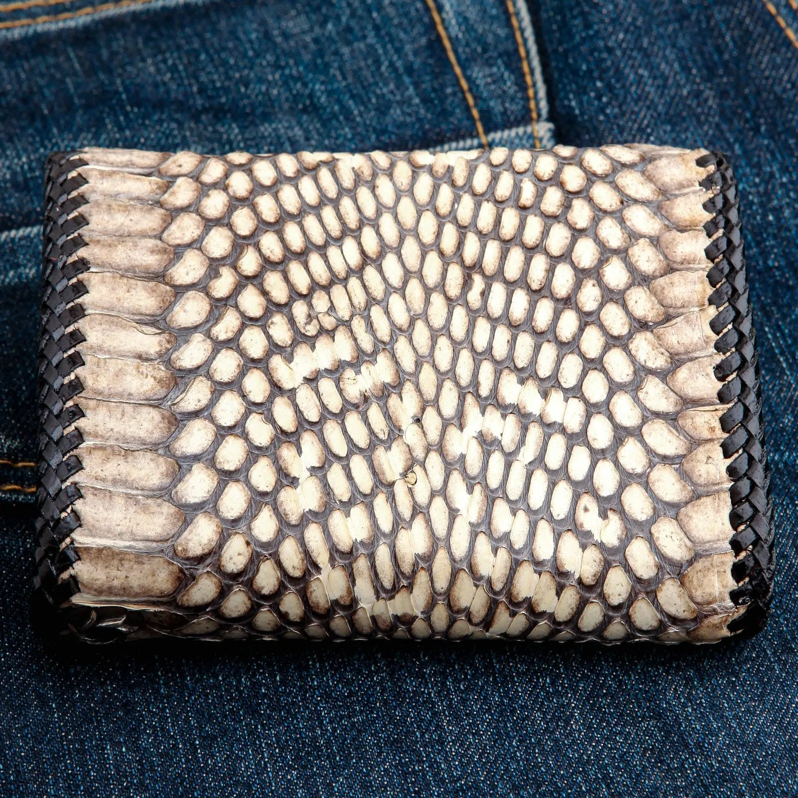 Cross Grey Snake Skin Leather Biker Wallet