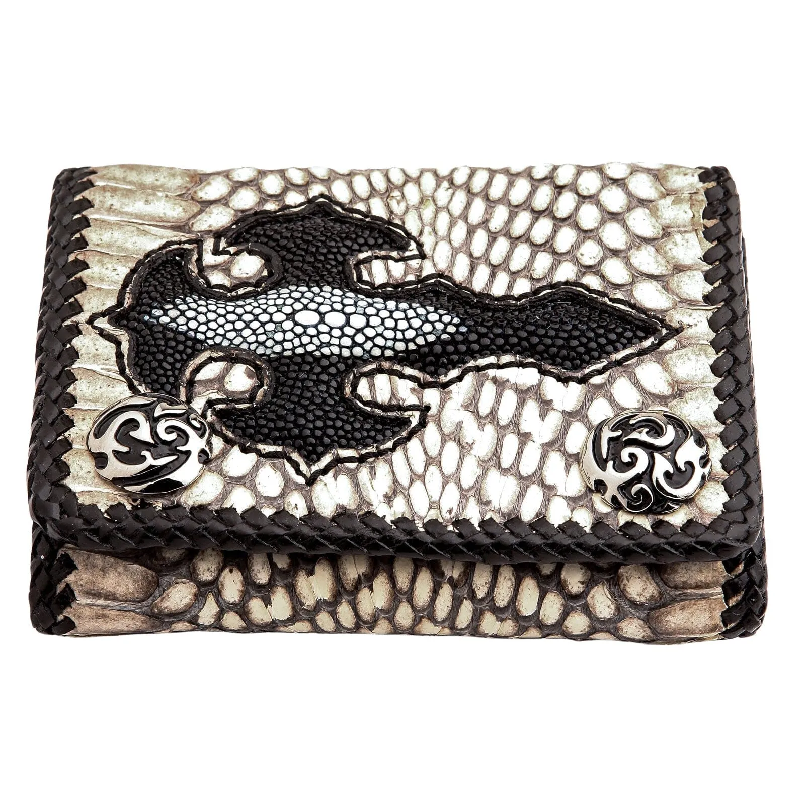 Cross Grey Snake Skin Leather Biker Wallet
