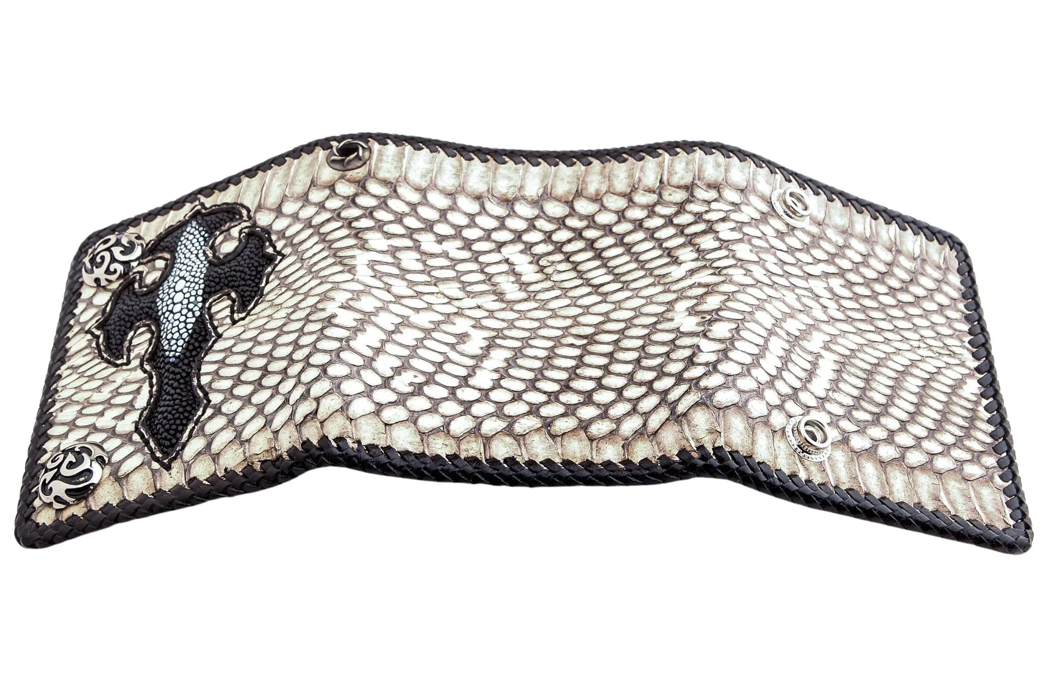 Cross Grey Snake Skin Leather Biker Wallet