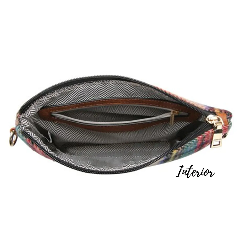 Crossbody Clutch Wristlet - Cow Print - Monogrammed Cross Body Purse