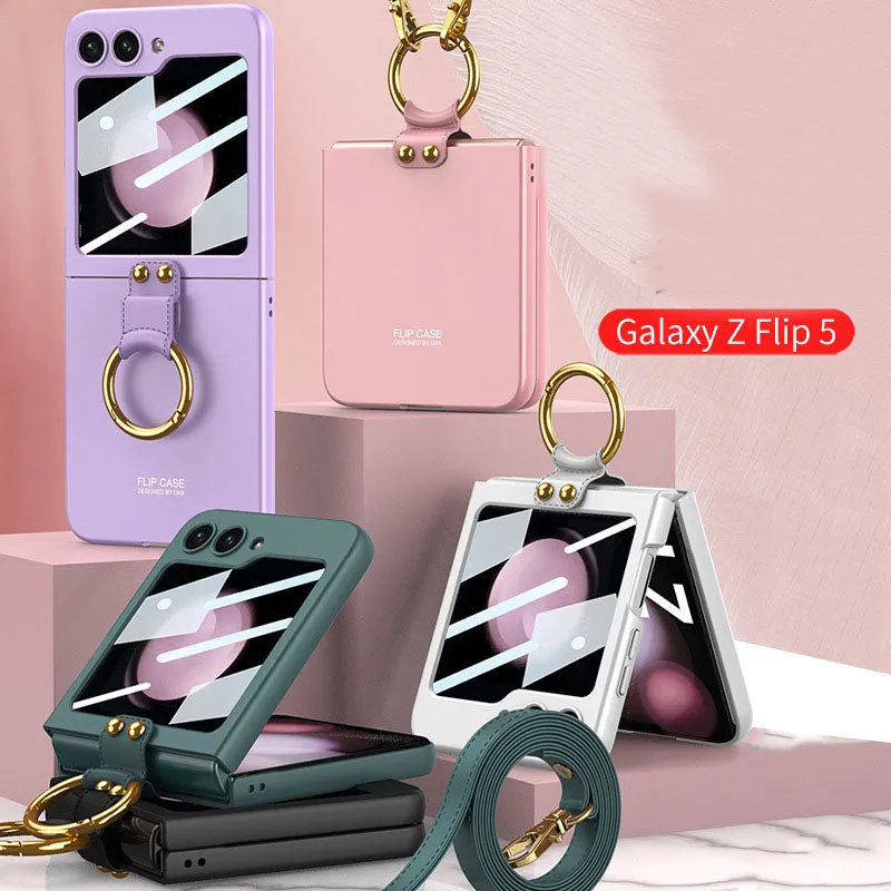Crossbody Ultra-Thin Samsung Z Flip5 Case with Ring Screen Protector
