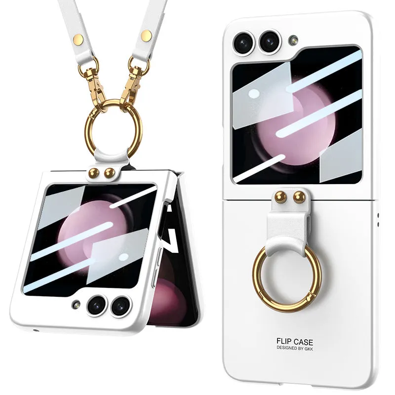 Crossbody Ultra-Thin Samsung Z Flip5 Case with Ring Screen Protector