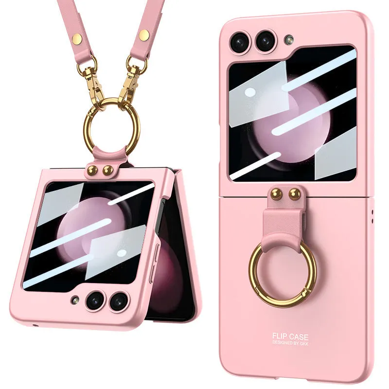 Crossbody Ultra-Thin Samsung Z Flip5 Case with Ring Screen Protector