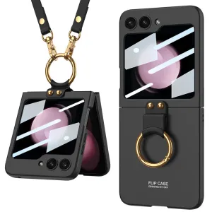Crossbody Ultra-Thin Samsung Z Flip5 Case with Ring Screen Protector