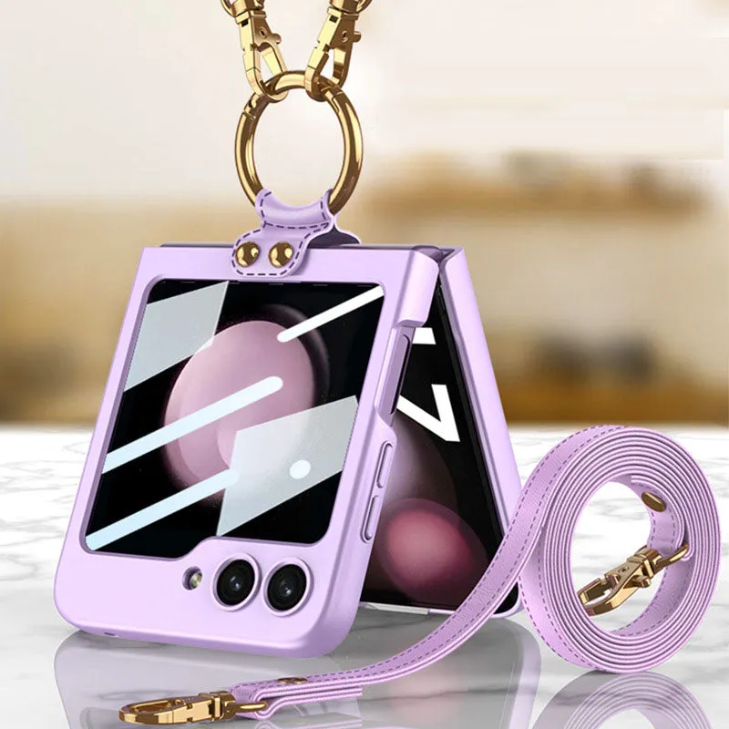 Crossbody Ultra-Thin Samsung Z Flip5 Case with Ring Screen Protector