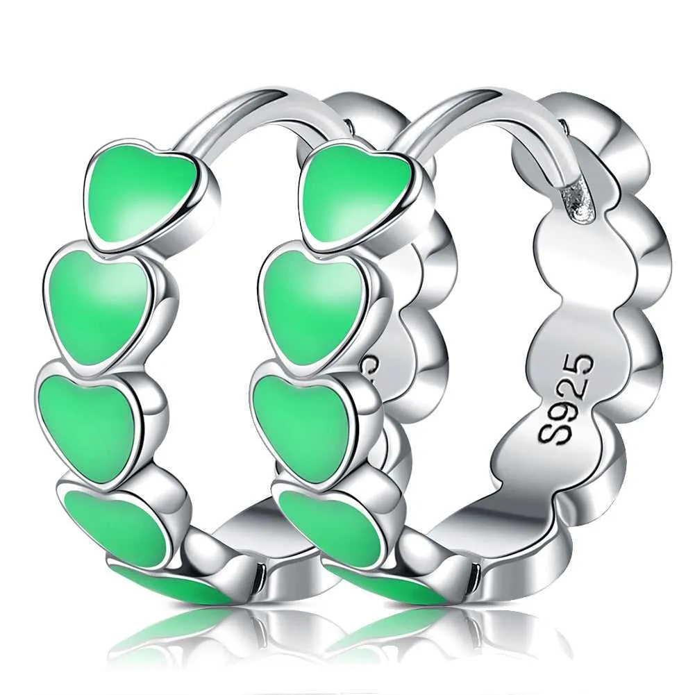 Cycolinks 925 Sterling Silver Enamel Heart  Earrings