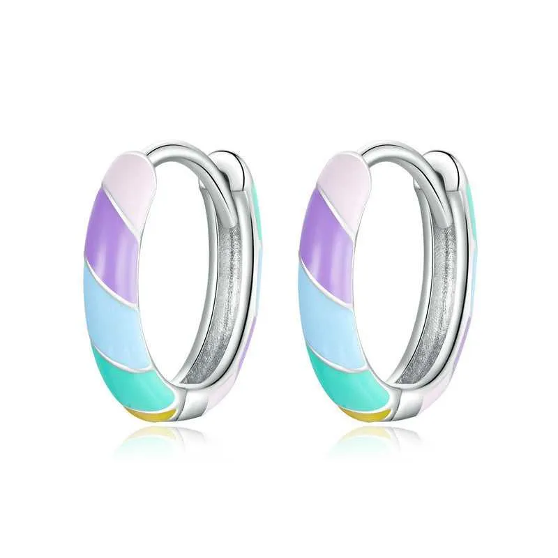 Cycolinks 925 Sterling Silver Enamel Heart  Earrings