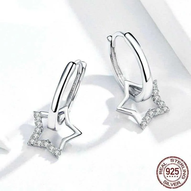 Cycolinks 925 Sterling Silver Star Earrings