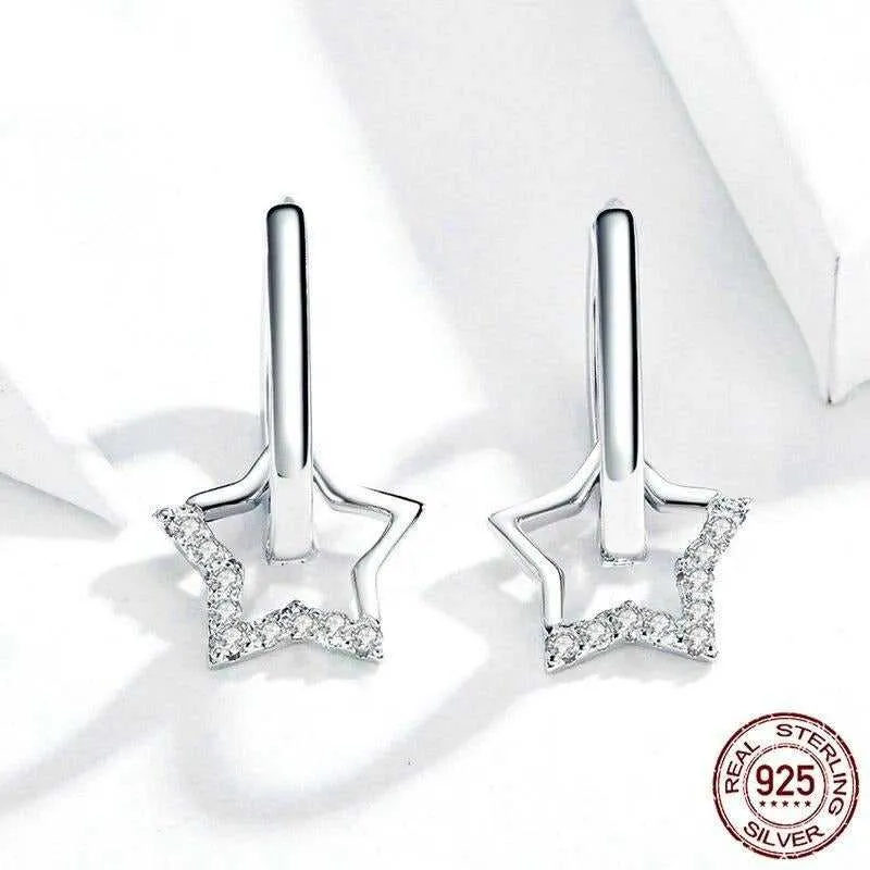 Cycolinks 925 Sterling Silver Star Earrings