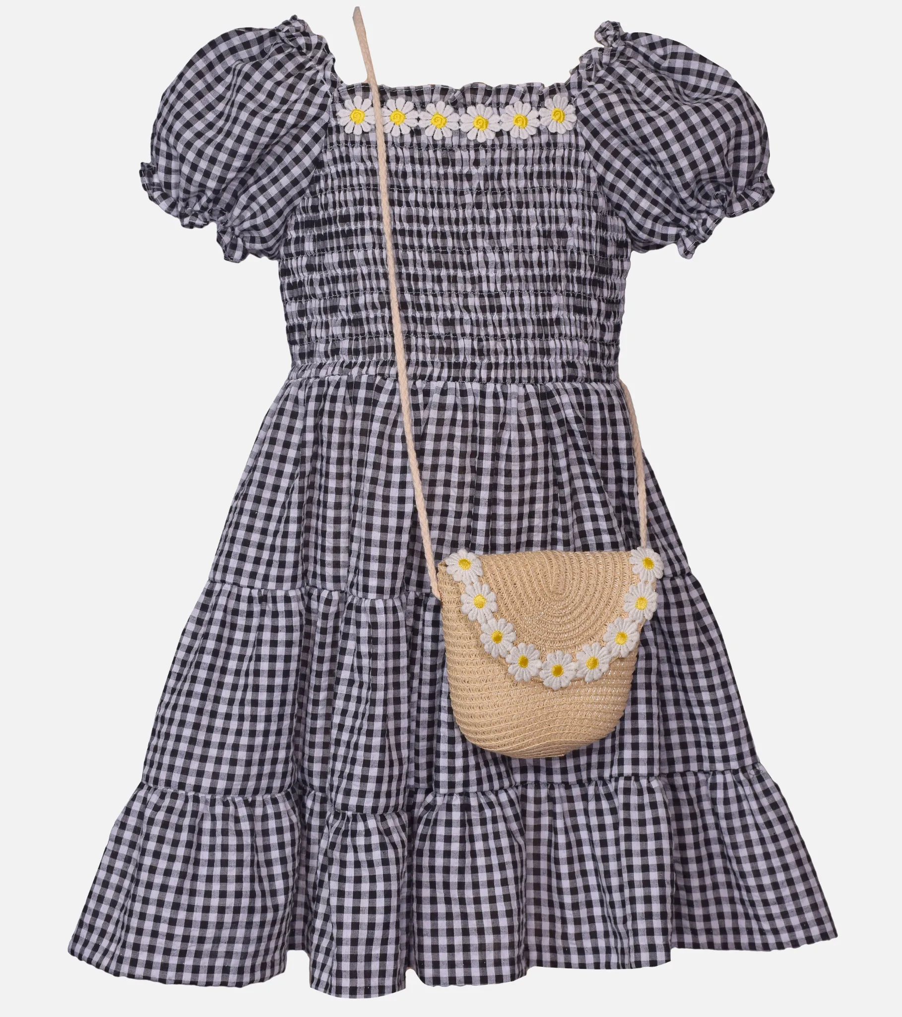 Daisy Peasant Dress with Bag