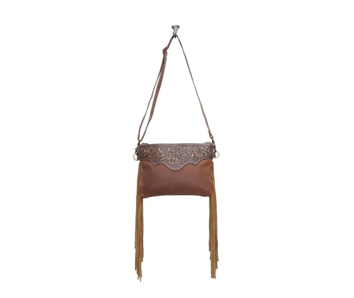 Dancing Lilies Leather Cross-body Purse