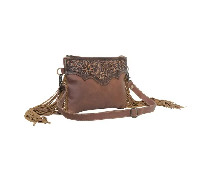 Dancing Lilies Leather Cross-body Purse