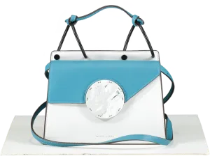 Danse Lente blue / white Phoebe leather Bis Bag