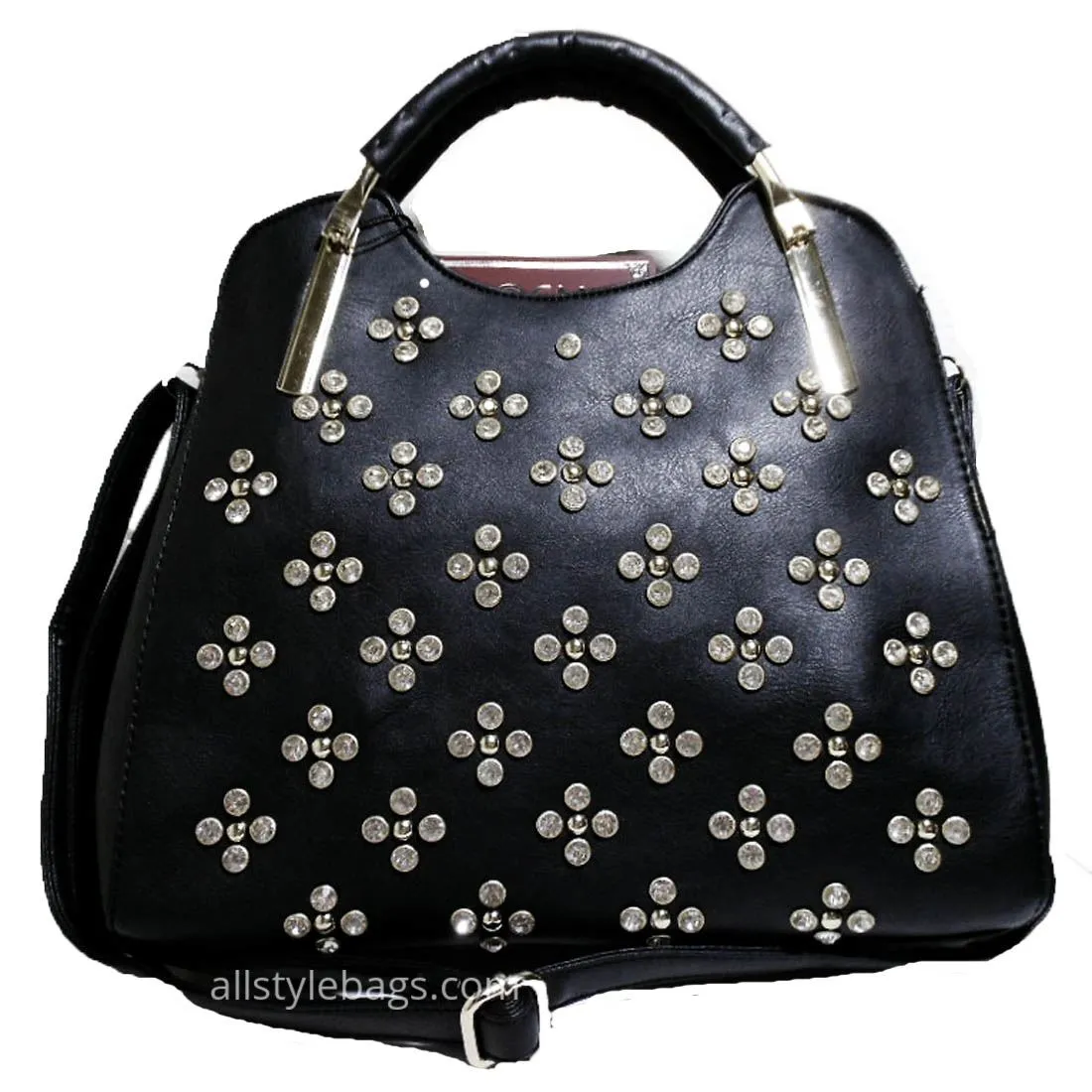Designer inspired burgundy red LOEM Polka Flora Rhinestone Shoulder bag handbag