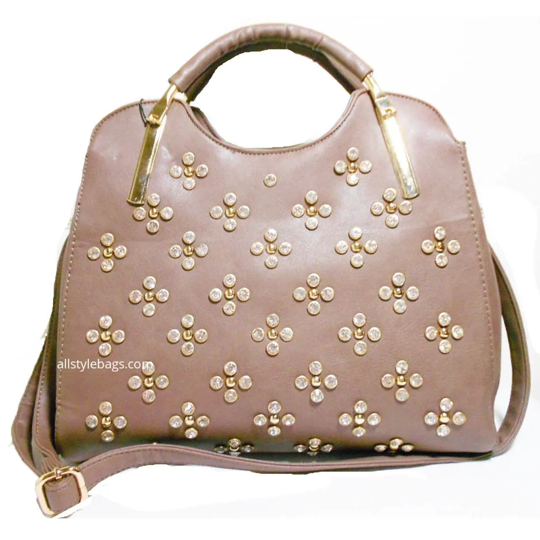 Designer inspired burgundy red LOEM Polka Flora Rhinestone Shoulder bag handbag