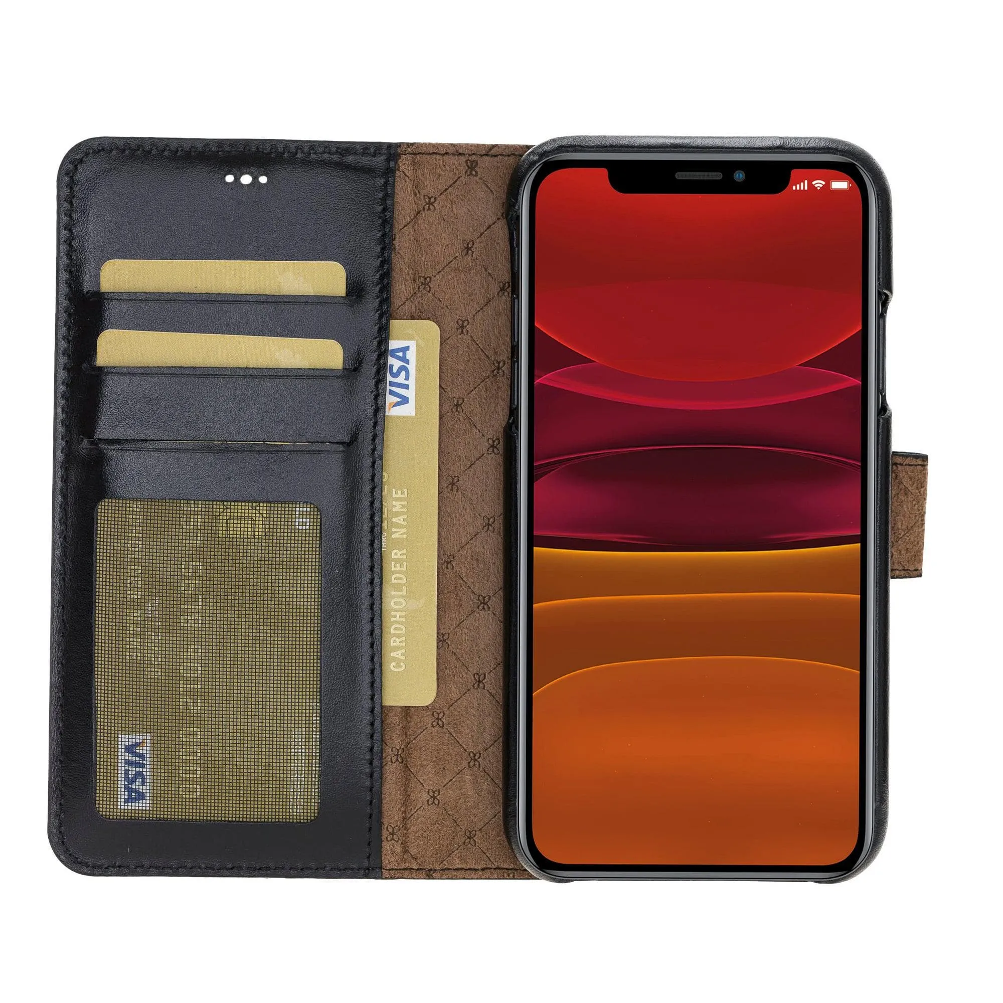 Detachable Fully Covering Leather Wallet Case For Apple iPhone 11 Series