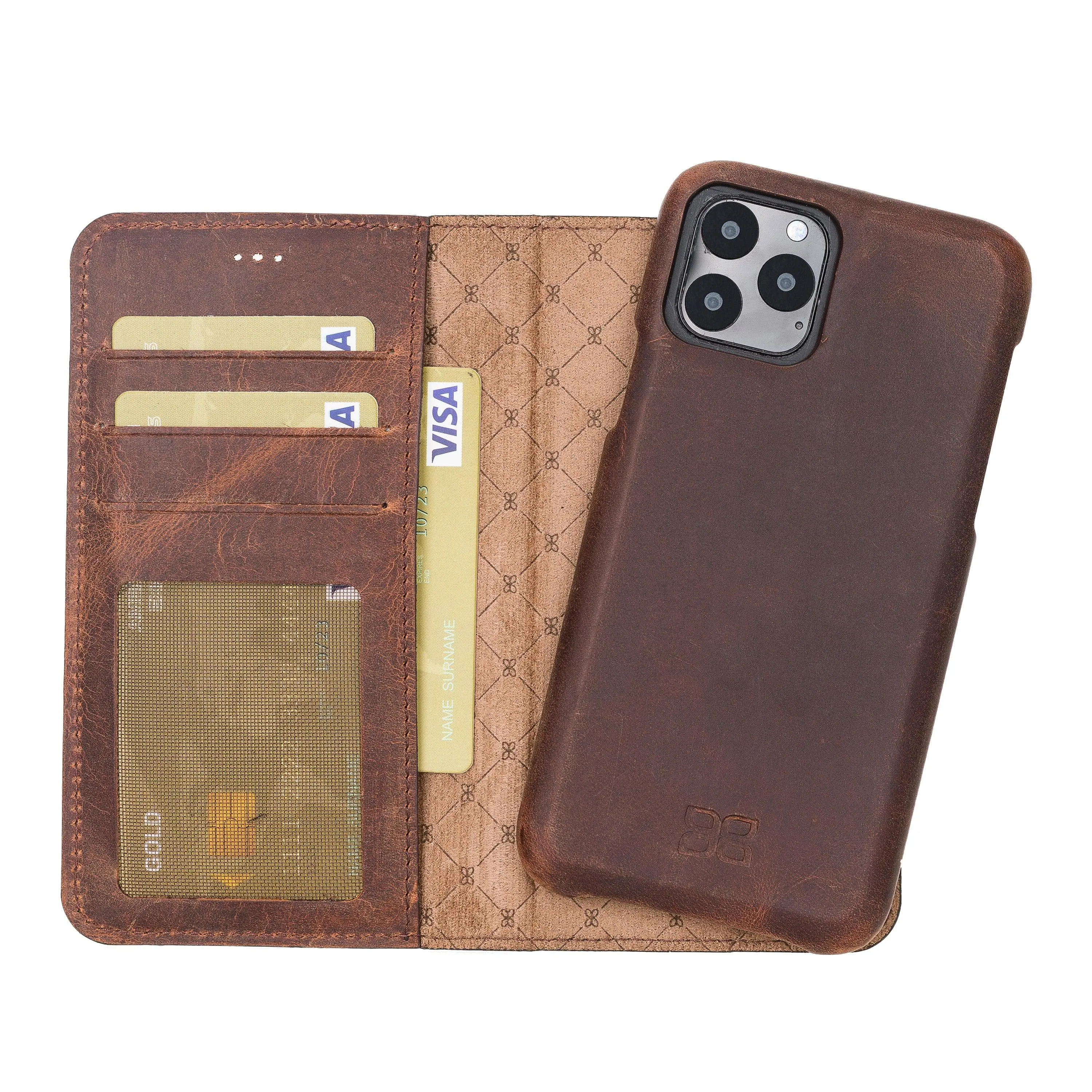Detachable Fully Covering Leather Wallet Case For Apple iPhone 11 Series