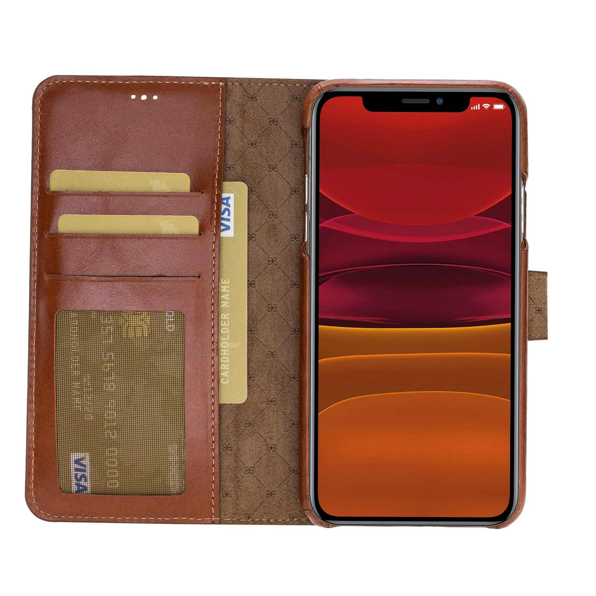 Detachable Fully Covering Leather Wallet Case For Apple iPhone 11 Series