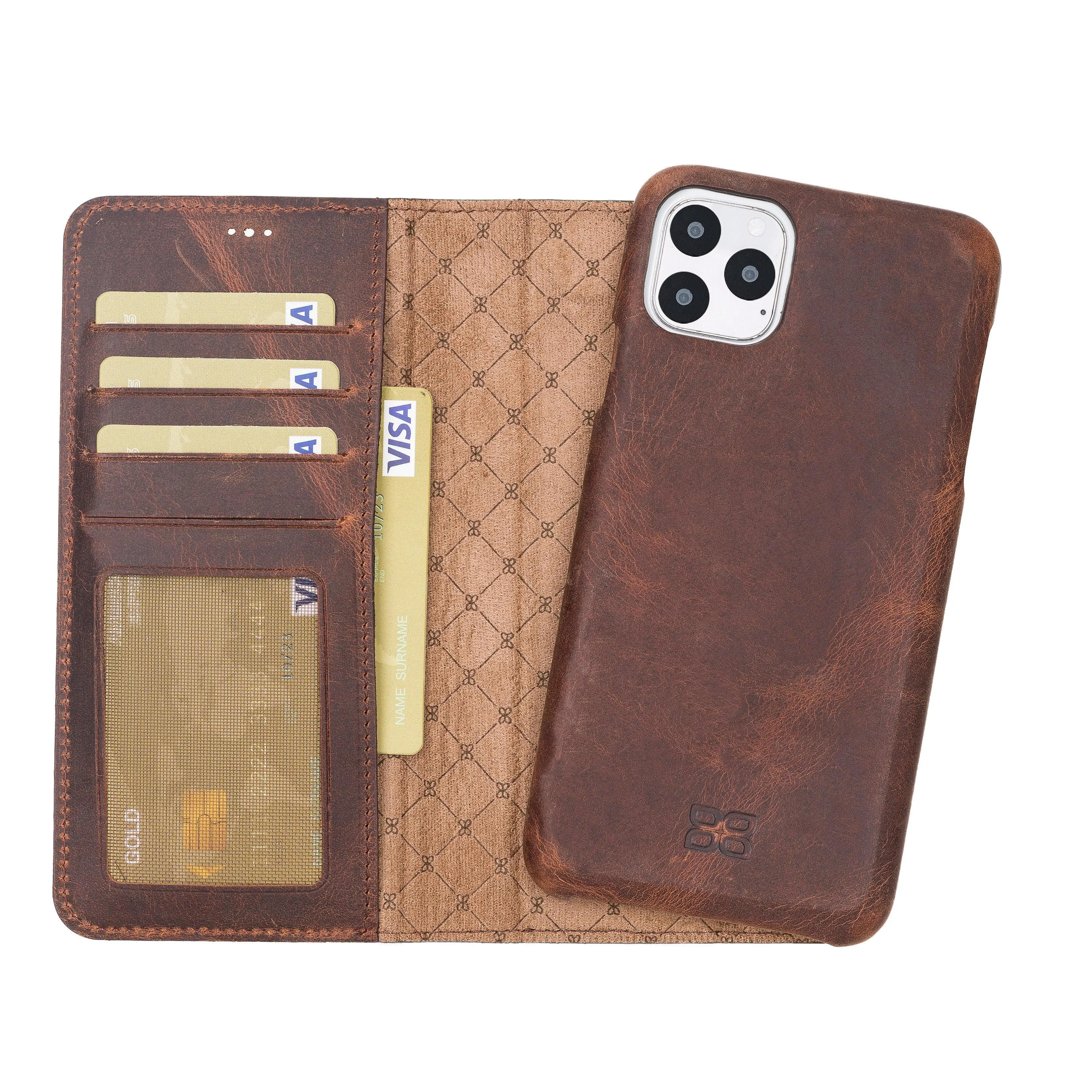 Detachable Fully Covering Leather Wallet Case For Apple iPhone 11 Series