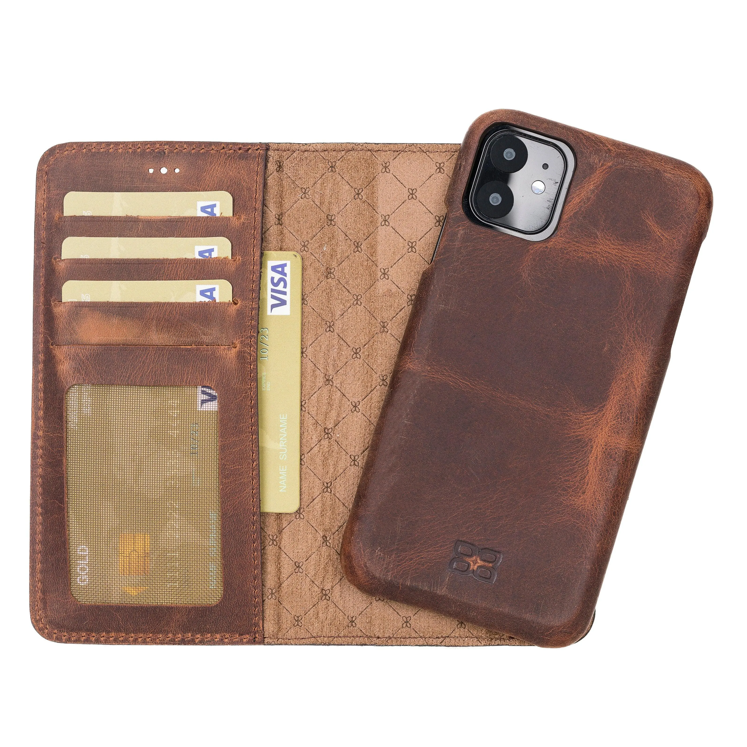 Detachable Fully Covering Leather Wallet Case For Apple iPhone 11 Series