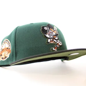 Detroit Tigers Tiger Stadium New Era 59Fifty Fitted Hat (GITD Dark Green Black Rifle Green Under Brim)