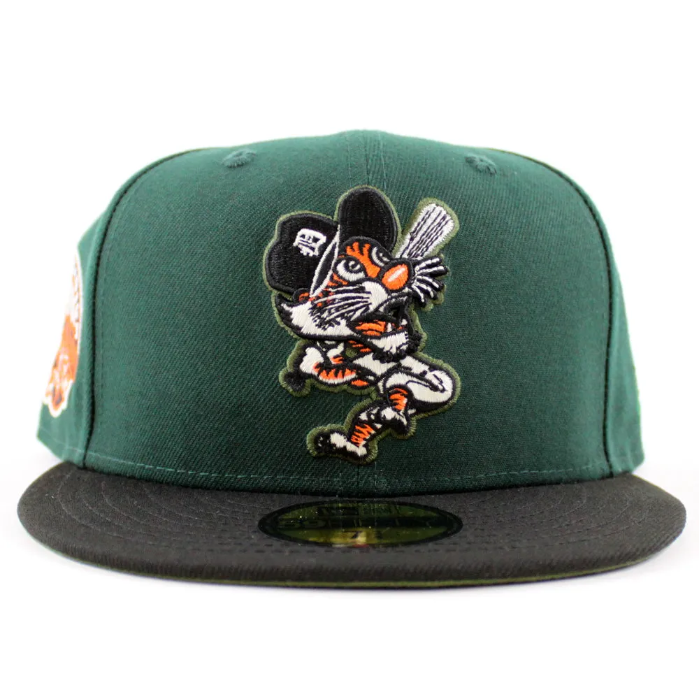 Detroit Tigers Tiger Stadium New Era 59Fifty Fitted Hat (GITD Dark Green Black Rifle Green Under Brim)