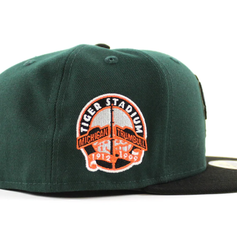 Detroit Tigers Tiger Stadium New Era 59Fifty Fitted Hat (GITD Dark Green Black Rifle Green Under Brim)