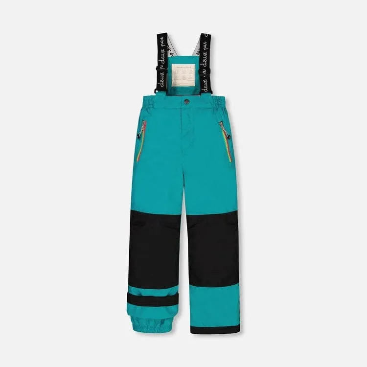 Deux Par Deux Two-Piece Snowsuit - Printed Bubbles/Viridian Green