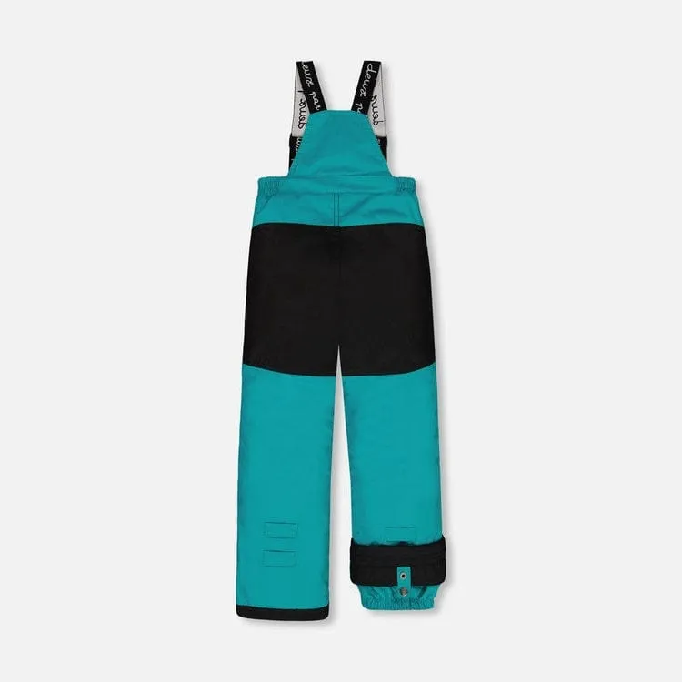 Deux Par Deux Two-Piece Snowsuit - Printed Bubbles/Viridian Green