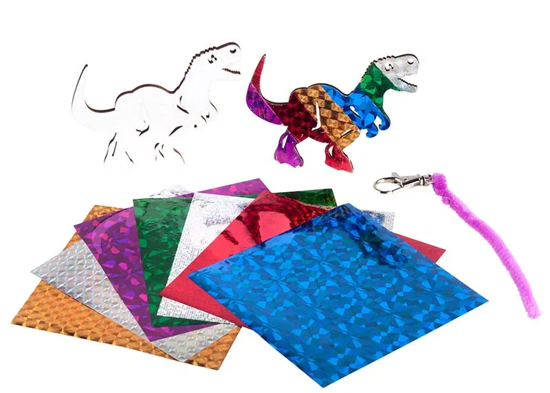 Dinosaur Bag Tag Foil Art Kit