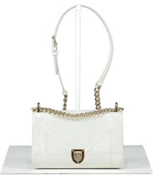 Dior Diorama White Pearl Patent Leather Crossbody Bag