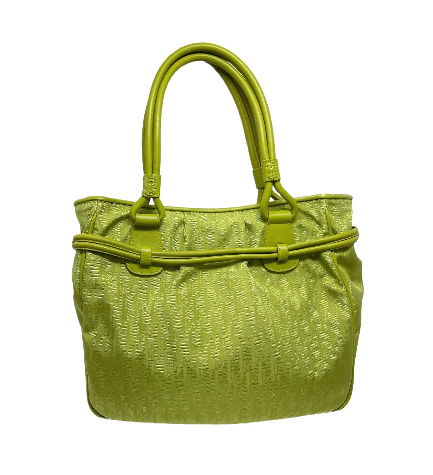 Dior Lime Green Logo Shoulder Bag