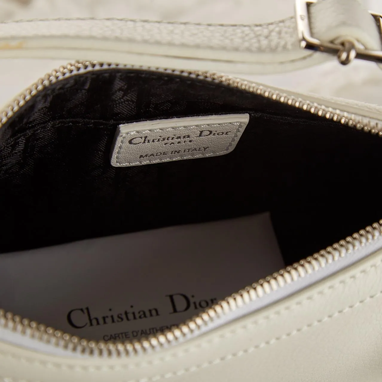Dior White Logo Mini Shoulder Bag