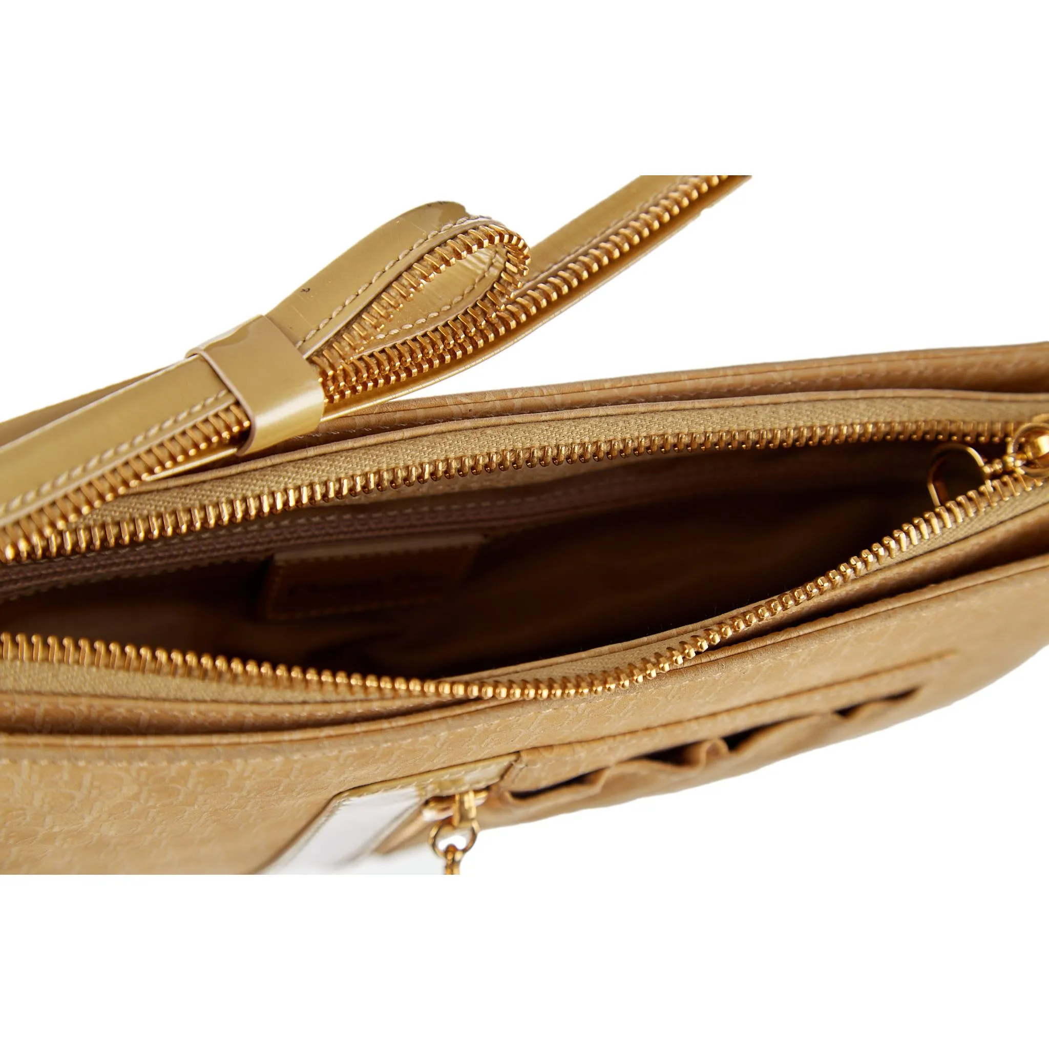 Dior Yellow Logo Zipper Shoulder Bag